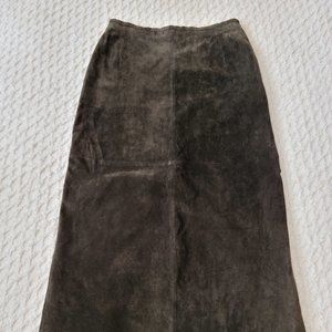 90s Full length suede skirt
